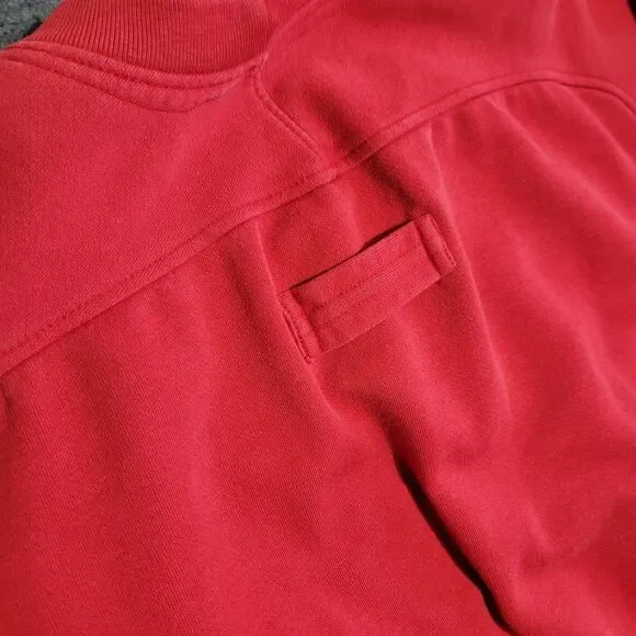 London Fog Medium sweatshirt sweater pullover red ribbed distressed vintage USA - Picture 3 of 13